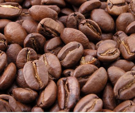 image of close up on whole coffee beans